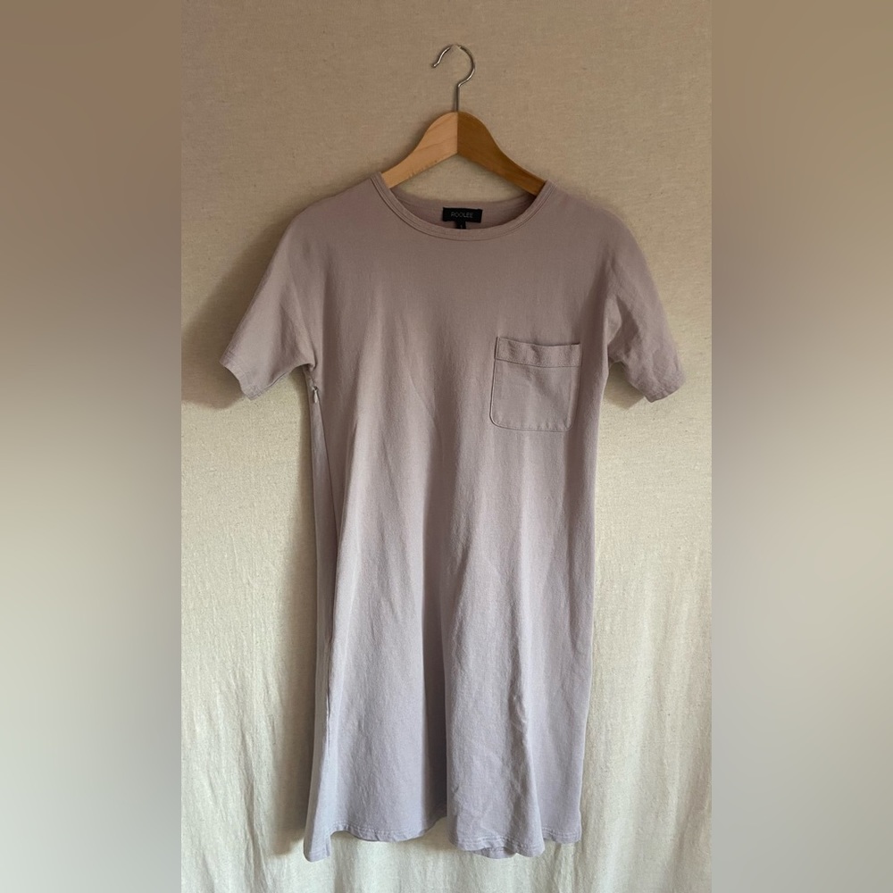 Beige Pocket Tee Dress